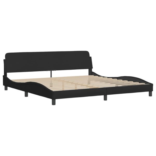 vidaXL Cama com colch&atilde;o Hvar 200x200 cm tecido preto