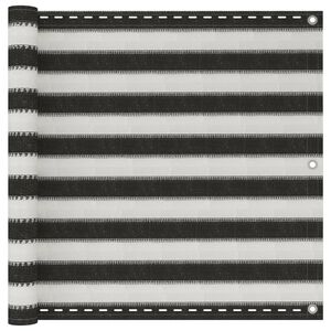 vidaXL Tela varanda PEAD 90x500 cm antracite e branco