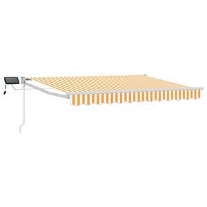 vidaXL Toldo retr&aacute;til manual com LEDs Amarelo e Branco 2,5 x 2 m