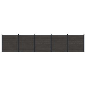 vidaXL Painel de Cerca 5 pcs WPC e Alum&iacute;nio Preto