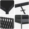 vidaXL Conjunto de Jantar para Jardim 7 pcs Preto e Cinza Rattan de PE
