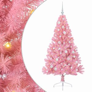 vidaXL &Aacute;rvore de Natal Artificial Pr&eacute;-iluminada Rosa 150 cm PVC