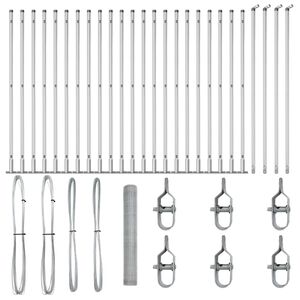 vidaXL Poste de Cerca Prateado