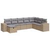 vidaXL 8 pcs conjunto de sof&aacute;s p/ jardim com almofad&otilde;es vime PE bege