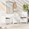 vidaXL 3 pcs conjunto lounge jardim com almofad&otilde;es vime PP branco