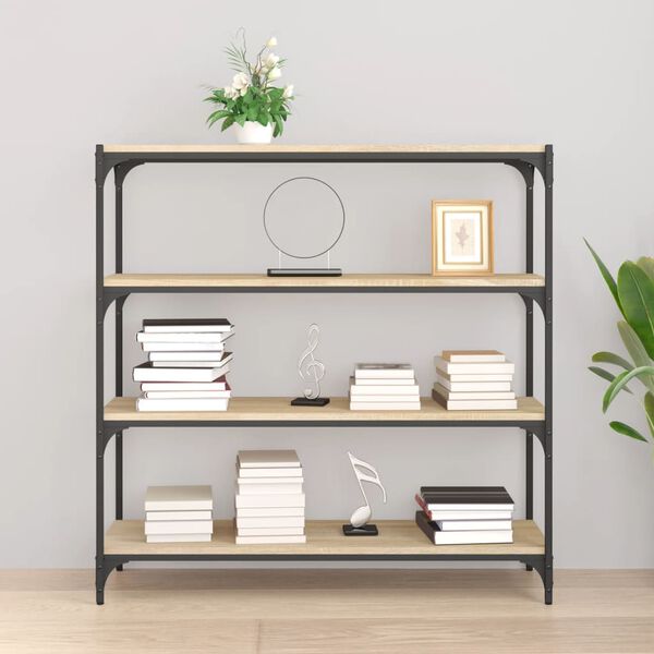 vidaXL Estante 100x33x100 cm derivados madeira e a&ccedil;o carvalho sonoma