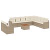 vidaXL 11 pcs conjunto sof&aacute;s de jardim c/ almofad&otilde;es vime PE bege