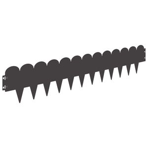 vidaXL Acabamento para Gramado 10 pcs 103 x 20 cm A&ccedil;o Preto