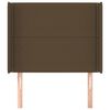 vidaXL Cabeceira cama c/ abas tecido 103x16x118/128 cm castanho-escuro