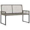 vidaXL Banco de exterior Cinza 118 x 55 x 82 cm Rattan PE e Tecido