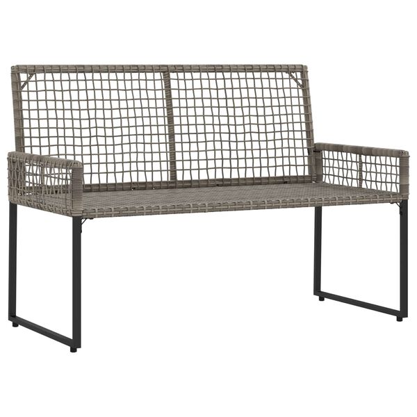 vidaXL Banco de exterior Cinza 118 x 55 x 82 cm Rattan PE e Tecido