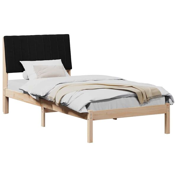 vidaXL Estrutura da Cama com cabeceira Castanho 90 x 190 cm