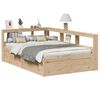 vidaXL Cama com estante sem colch&atilde;o 135x190 cm pinho maci&ccedil;o