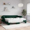 vidaXL Sof&aacute;-cama com gavet&atilde;o 80x200 cm veludo verde-escuro
