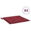 vidaXL Almofad&otilde;es p/ cadeiras jardim 4pcs tecido oxford vermelho tinto