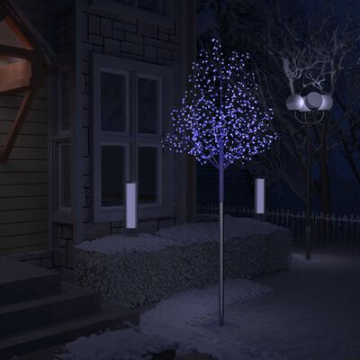 vidaXL Árvore de Natal 600 LED flor cerejeira luz azul 300 cm