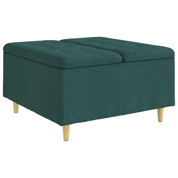 vidaXL Banqueta com almofada Verde Escuro 80 x 80 x 45 cm tecido