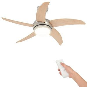vidaXL Ventoinha de teto com luz e controle remoto &Oslash; 110 cm Sonoma