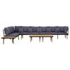 vidaXL Conjunto lounge jardim de 8 lugares c/ almofad&otilde;es ac&aacute;cia maci&ccedil;a