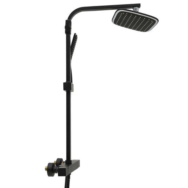 vidaXL Conjunto duche dois chuveiros com misturadora e mangueira preto