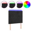 vidaXL Cabeceira cama c/ LED veludo 80x5x118/128 cm preto