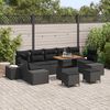 vidaXL Conjunto de Sof&aacute; de Jardim 10 pcs Preto Rattan Sint&eacute;tico
