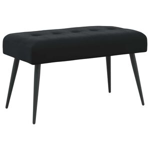 vidaXL Banco com bot&otilde;es estofados Preto 80 x 40 x 46 cm Veludo