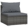 vidaXL 12 pcs conjunto lounge de jardim c/ almofad&otilde;es vime PE cinzento