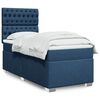 vidaXL Cama com molas/colch&atilde;o 90x190 cm tecido azul