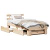 vidaXL Estrutura da Cama com cabeceira com gaveta Natural 80 x 200 cm