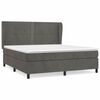 vidaXL Cama com molas/colch&atilde;o 160x200 cm veludo cinzento-escuro