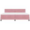 vidaXL Cama Box Spring LED com colch&atilde;o Rosa 200 x 200 cm Veludo