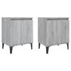 vidaXL Mesas de cabeceira c/ pernas em metal 40x30x50 cm sonoma cinza