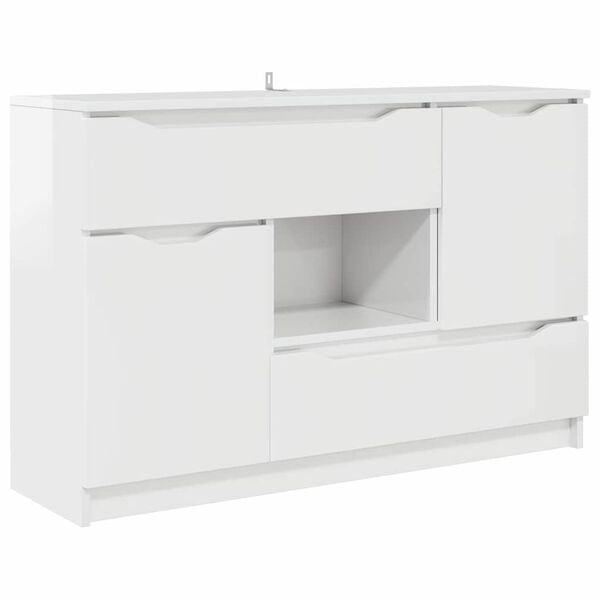vidaXL Buffet Branco Brilhante 100 x 30 x 65,6 Madeira processada