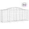 vidaXL Cestos gabi&atilde;o arqueados 12pcs 200x50x80/100cm ferro galvanizado