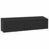 vidaXL Caixa de arruma&ccedil;&atilde;o para jardim 220x50x58 cm vime PE preto