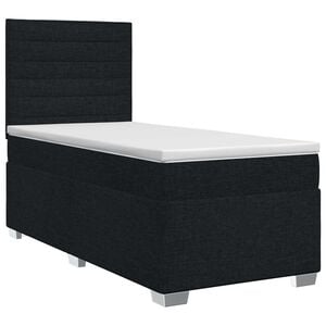 vidaXL Cama box spring com colch&atilde;o Preto 80 x 200 cm Tecido
