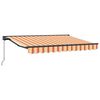 vidaXL Toldo Retr&aacute;til Manual Amarelo, Laranja e Branco 3,5 x 2 m
