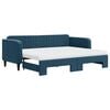 vidaXL Sof&aacute;-cama com gavet&atilde;o e colch&otilde;es 80x200 cm veludo azul