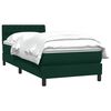 vidaXL Cama com molas/colch&atilde;o 100x220 cm veludo verde-escuro