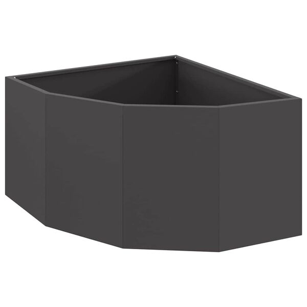 vidaXL Vaso de Canto Preto 60 x 60 x 35 cm A&ccedil;o