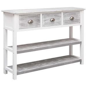 vidaXL Aparador 108x30x76 cm madeira paulownia maci&ccedil;a cinzento