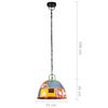 vidaXL Candeeiro suspenso vintage indust. redondo 25W 31cm E27 multicor