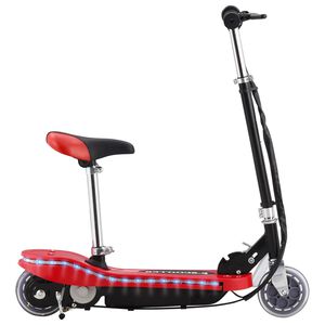 vidaXL Trotinete para crian&ccedil;a com assento e LED 120 W vermelho