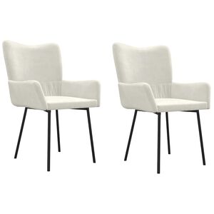 vidaXL Cadeiras de jantar 2 pcs veludo cor creme