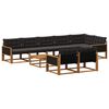 vidaXL Conjunto de Sof&aacute;s para Exterior 9 pcs Natural e Preto