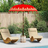 vidaXL Parasol Balin&ecirc;s com Base Vermelho 185 x 185 x 260 cm