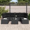 vidaXL Conjunto de Sof&aacute; de Jardim com almofada 8 pcs Preto vime PE