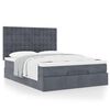 vidaXL Estrutura cama otomana com colchões 140x190cm cinzento escuro