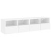 vidaXL Móveis de parede p/ TV 2pcs 60x30x30cm derivados madeira branco